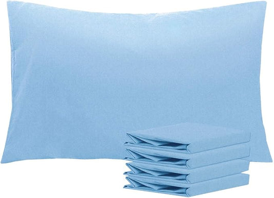 NTBAY Queen Pillowcase Set - 4 Pack Brushed Microfiber 20x30 Pillowcases - Soft, Wrinkle-Free, Fade-Resistant, Stain-Resistant, Sky Blue Pillowcases with Envelope Closure - 20x30 Inches, Sky Blue