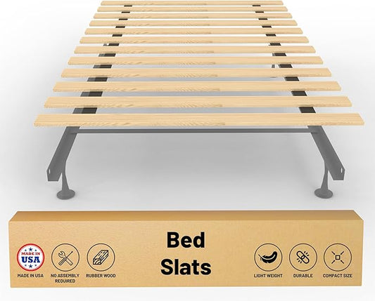 Greaton, 1-Inch Extra Heavy Duty Horizontal Wooden Bunkie Board/Bed Slats, 72" x 54", Beige