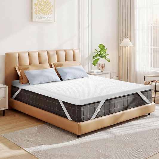 Czpalo 4 Inch Gel Memory Foam Mattress Topper Queen, Cooling Mattress Topper with Removable & Washable Bamboo Cover, CertiPUR-US Certified