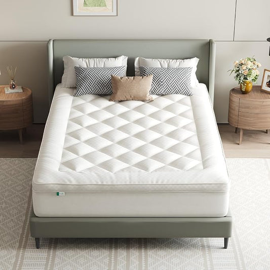 Novilla Twin XL Mattress Topper, Extra Thick Pillow Top - Overfilled Hotel Luxury Mattress Pad Cover for Back Pain Relief, Breathable Fluffy Down Alternative Fill, 8-21” Deep Pocket, Oatmeal