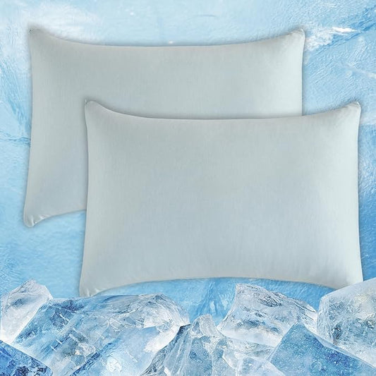 CHOSHOME Cooling Pillow Cases Zipper Pillow Covers Q-Max > 0.45 Zippered Pillowcases for Hot Sleepers, Soft, Breathable, Skin-Friendly, 2 Pack (Standard, 20"x26", Ice Blue)