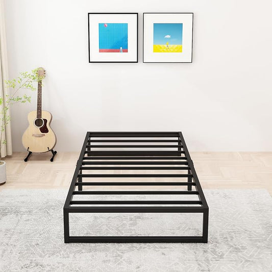 Lutown-Teen 12 Inch Twin XL Bed Frames Heavy Duty Sturdy Metal Platform Bed Frame No Box Spring Needed, Noise Free, Easy Assembly, Black