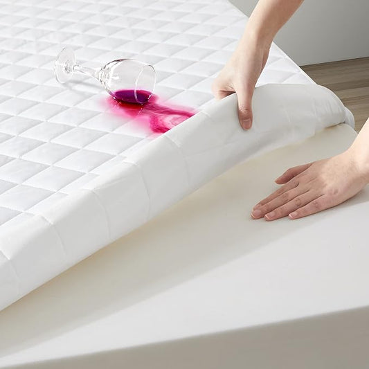 Luxury Rayon Made from Bamboo Mattress Protector- Waterproof, Ultrasoft & Quiet- Breathable Quilted Mattress Protector- High Comfort & Protection (Twin)