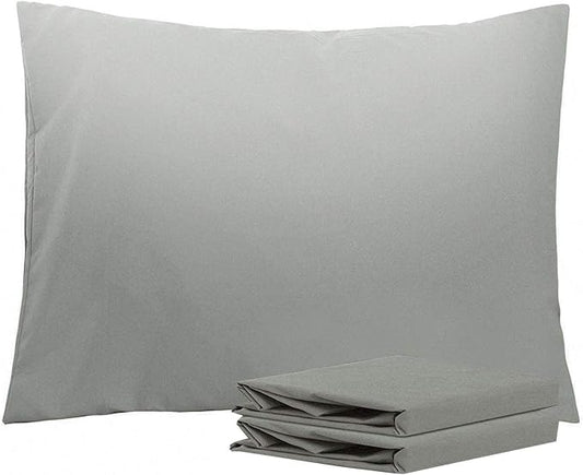 NTBAY Standard Pillowcase Set - 2 Pack Brushed Microfiber 20x26 Pillowcases - Soft, Wrinkle-Free, Fade-Resistant, Stain-Resistant, Smoke Grey Pillowcases with Envelope Closure - 20x26 Inches