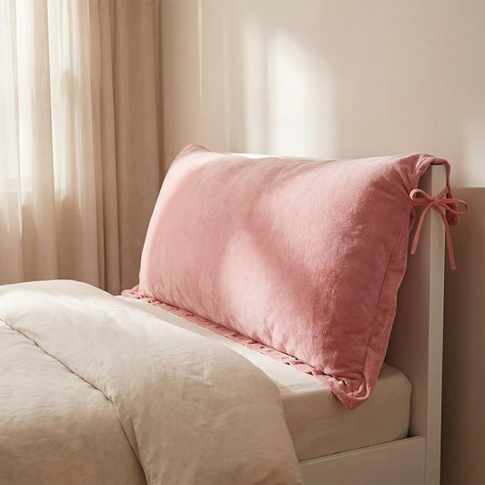Gerrii Pink Headboard Pillow Cushion Triangular Wedge Pillow Headboard Cushion Removable Pillowcase for Reading Sitting Working Lying Down Daybed Bed Sofa Dorm Room Supplies