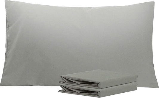 NTBAY King Pillowcase Set - 2 Pack Brushed Microfiber 20x36 Pillowcases - Soft, Wrinkle-Free, Fade-Resistant, Stain-Resistant, Smoke Grey Pillowcases with Envelope Closure - 20x36 Inches, Smoke Grey