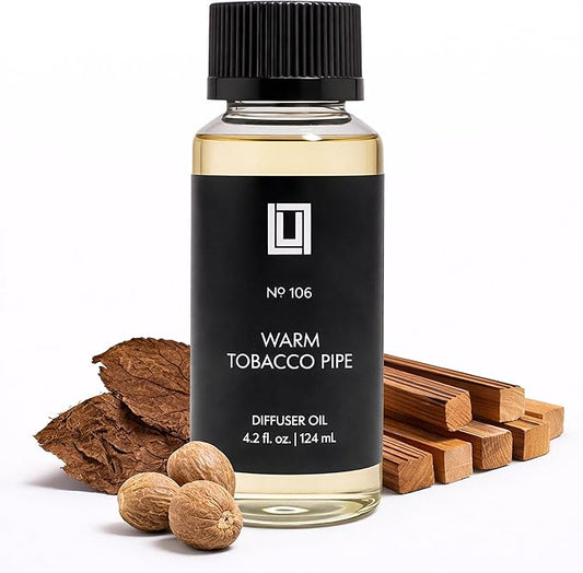 Aroma by Lulu - Warm Tobacco Pipe - Luxury Fragrance Oil for Waterless Cold Air Diffusers - Aromatherapy Fragrance Oil Blend for The Home or Office