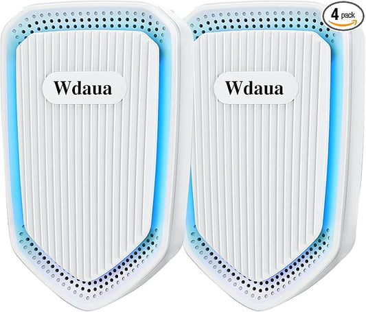 Air Ionizers Plug In Air Purifier 4 Pack Negative Ion Air Purifiers Ionizer for Home, Bedroom, Office, Basement Kitchen Air Freshener Odor Reducer Pets Smoke Smell (4, White)