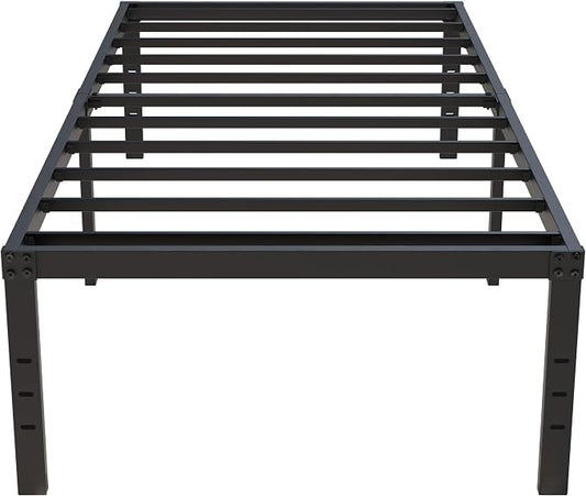 Upcanso 18 Inch Twin XL Bed Frames, Metal Platform Twin XL Bed Frame with High Storage, Eassy Assembly 2,500 Lbs Heavy Duty Bedframes, Black