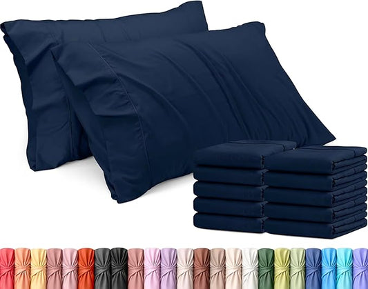 Utopia Bedding Queen Pillow Cases - 12 Pack - Envelope Closure - Soft Brushed Microfiber Fabric - Shrinkage and Fade Resistant Pillow Covers Queen Size 20 X 30 Inches (Queen, Navy)
