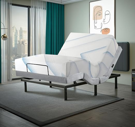 Irvine Home Collection King Adjustable Bed with 12 Inch Gel Memory Foam Mattress, Massage, Zero Gravity, Anti-Snore, Programmable Memory Positions, USB, Underbed Lighting, Zero Clearance