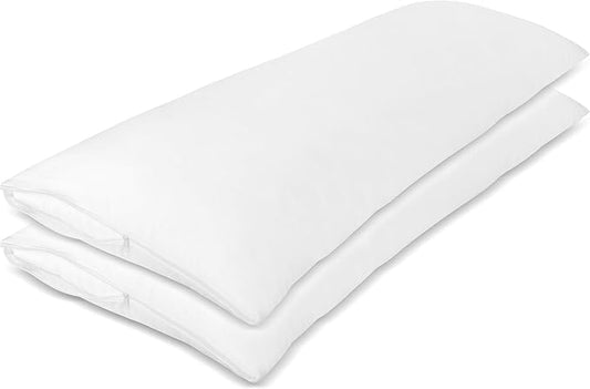 Micropuff Body Size (20 X 55) Pillow Protectors with Zipper - 2 Pack - Soft and Breathable Hypoallergenic Pillow Cover. Pillowcase Protects Against Stains, Spills, and Perspiration.