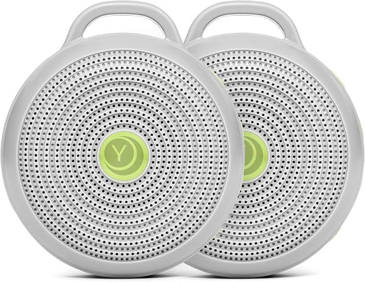 Yogasleep Hushh Portable White Noise Sound Machine for Baby - 2 Pack - 3 Natural Sounds with Volume Control, Compact Size, Noise Canceling for Sleep Aid, Office Privacy, & Meditation, Registry Gift