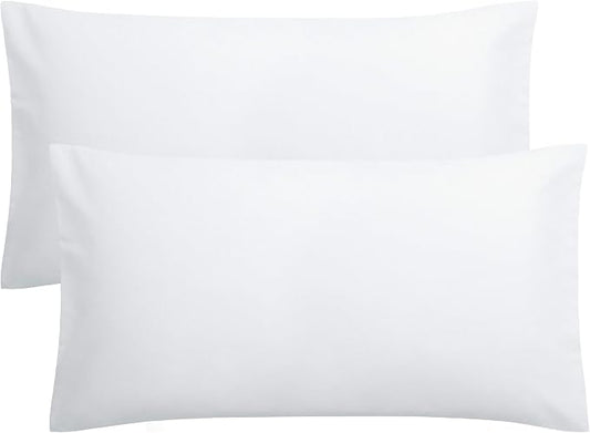 FLXXIE King Pillow Cases Set of 2, Soft Microfiber Pillow Covers with Envelope Closure, Wrinkle, Fade and Stain Resistant Pillowcases, 20x36, White