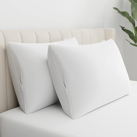 AllerEase Cotton Fresh Pillow Protector Partcle Barrier 100% Organically Grown Breathable Cotton Machine Washable Zippered Pillow Cover Standard/Queen Size, 4 Pack, White