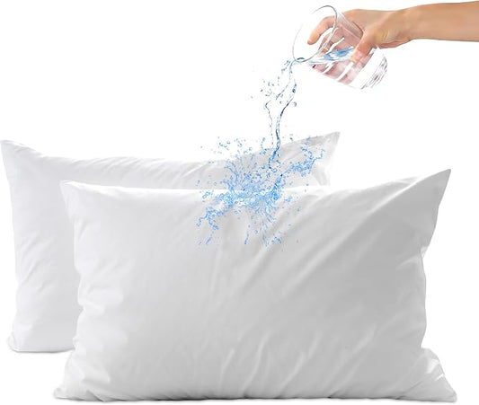 Dreamology Pillow Protectors with Zipper Queen Size,2 Pack,Waterproof Pillow Protector Queen Size,Bed Bug Proof Pillow Protector,Waterproof Pillow Covers,20x30 Pillow Covers