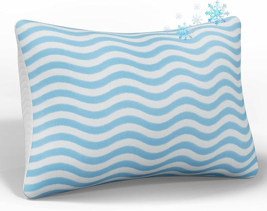 SLEEPDIARY Queen Pillow 1 Pack – Adjustable Shredded Memory Foam Cooling Bed Pillows, Custom Loft for Side, Back, and Stomach Sleepers, Shape-Retaining Support & Washable Cover