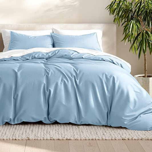 Bare Home Bedding Duvet Cover King Size - Premium 1800 Super Soft Collection - Lightweight, Cooling - Soft Breathable Bedding Duvet Cover (King, Light Blue)