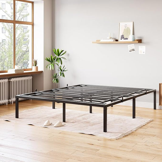 GarveeHome Full Size Bed Frame, 6 Inch Metal Platform Bed Frames with Heavy Duty Steel Slat Support, No Box Spring Needed, Noise Free,Anti-Sliding Slat,Easy Assembly, Under Bed Storage