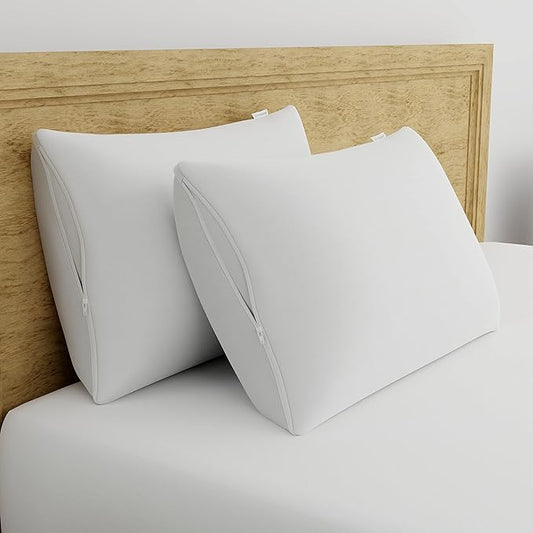 AllerEase Ultimate Cotton Pillow Protector Advanced Allergy Protection Temperature Balancing Comfort Zippered Pillow Cover, King, White- 4 Pack