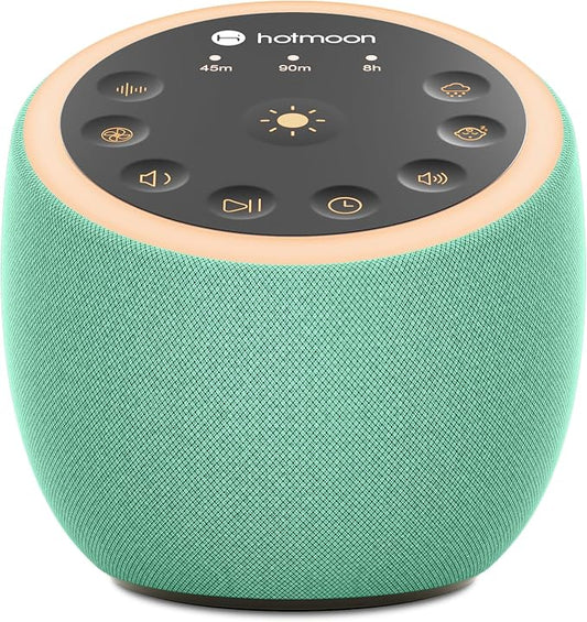 Hotmoon Sound Machine for Sleep, Cocoon 2 White Noise Sound Machine with 40 Relaxing Sounds, Dual-Speaker & Timer, 8 Night Light, Pink Brown Green Noise for Sleeping Adults, Office Privacy, Plug-in