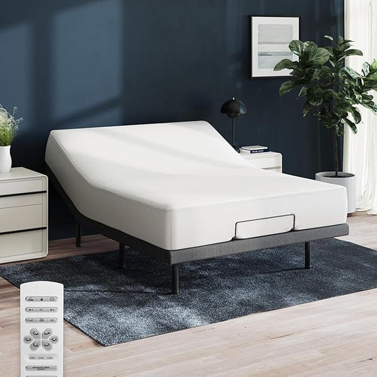 Nectar Ultra Full Adjustable Base & 15” Hybrid Mattress - Head & Foot Incline - Innerspring Coils - Medium Firm Memory Foam - Cooling Upgrade - 3 Massage Settings - 365-Night Mattress Trial
