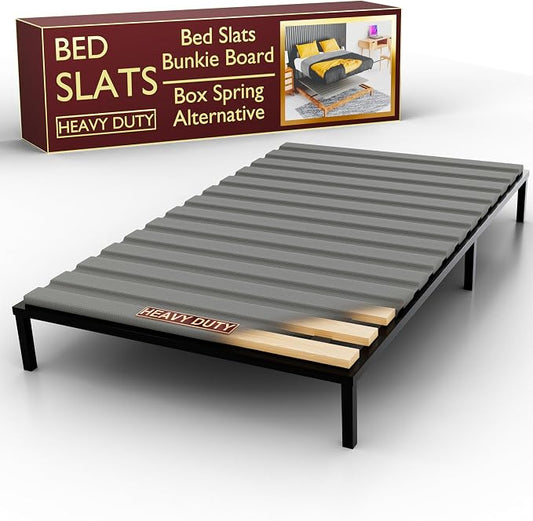 Treaton, 0.75-Inch Heavy Duty Horizontal Wooden Bunkie Board/Bed Slats, 78" x 76", Grey