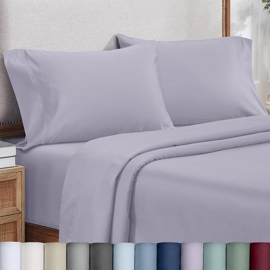 California Design Den 100% Cotton Pillow Cases Queen Set of 2, 800 Thread Count Pillowcases Sateen, Fits Queen and Standard Size Pillows (Lavender)