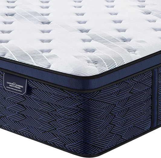 Coolvie 14 Inch King Mattress, Luxury Euro Top Hybrid with Latex-Enhanced & Gel Foam for Contouring Support — 5-Zone Heavy Duty Springs, Back Relief & Motion Isolation — Hotel-Level Firm Sleep, 76x80