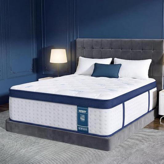 16 Inch Queen Mattress, Upgraded 7-Zoned Support Hybrid Queen Size Mattress In A Box with Cooling Gel Memory Foam & Pocket Coils for Back Pain Relief, Assembled in USA, Motion Isolation, Medium Firm