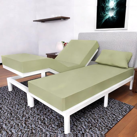 Split King Sheets Set with 2 Twin XL Fitted Sheet - 5 Piece Bedding - Wrinkle Free, Fade Resistant, Double Brushed Microfiber - Deep Pockets/Easy Fit (Sage)