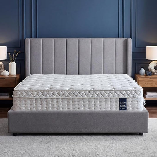 Full Size Mattress 12 Inch Hybrid Mattress in a Box, Memory Foam & Pocket Spring, Medium Firm, Cooling Breathable Silver Thread, Pressure Relief, Motion Isolation, 365-Night Trial