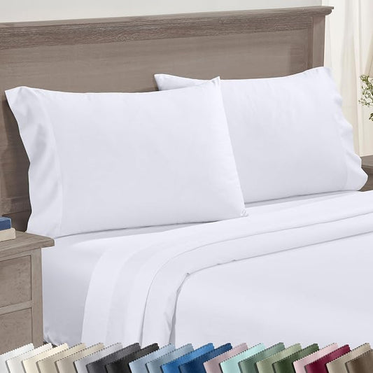 California Design Den Luxuriously Soft 600 Thread Count 100% Cotton King Size White Pillowcase Set of 2, Fits King Pillows