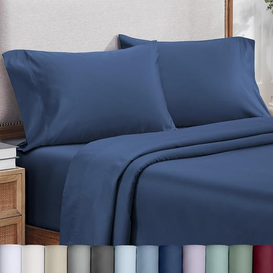 California Design Den King Size Pillow Cases Set of 2 - Luxuriously Soft and Thick 800 Thread Count, Smooth Sateen, Natural 100% Cotton King Pillow Cases, Durable - Classic Blue