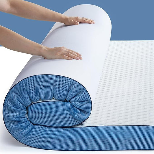 PERLECARE 3 Inch Firm Mattress Topper Full Size, Cooling Gel-Infused & Bamboo Charcoal Memory Foam Bed Topper for Pressure Relief, High-Density Mattress Pad with Removable Cover