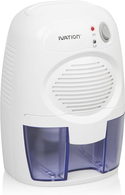 Ivation IVADM10 Powerful Small-Size Thermo-Electric Dehumidifier - for Smaller Room, Cupboard, Basement, Attic, Stored Boat, RV, Antique Car,White