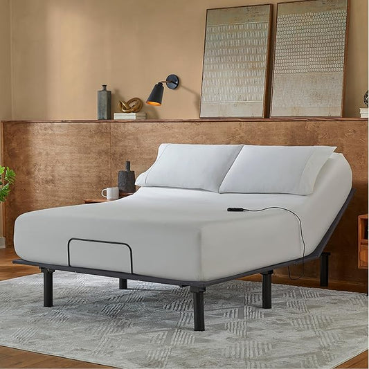 Serta baselogic Level 1 Adjustable Base Bed Frame - King - Head Adjustability, Wired Remote, Removable Legs for Zero-Clearance Design, and Foldable for Convenient Mobility and Storage