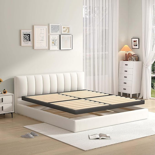 MAF Box Springs King Size 2 Inch, Low Profile King Box Spring with Round Corners, Bunkie Board with Wood Slats Bed Slat Replacement 3500 lbs Black Heavy Duty Metal Mattress Foundation, Easy Assembly