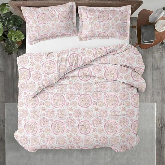 Kotton Culture 1 Pc Queen Size Duvet Cover Only -100% Egyptian Cotton 600 Thread Count Ultra Soft Premium Durable Comforter Cover Zipper Closure & Corner Ties (Mandala, Queen/Full 90" X 90")