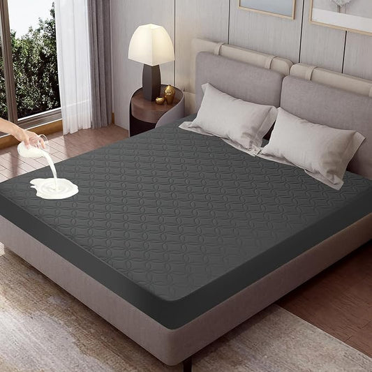 GUHER Waterproof Mattress Protector Twin XL Size,Breathable Bed Cover 3D Air Fabric Mattress Pad Cover,Noiseless＆Ultra-Soft Washable Bed Cover with 6"-14" Deep Pocket (Gray)