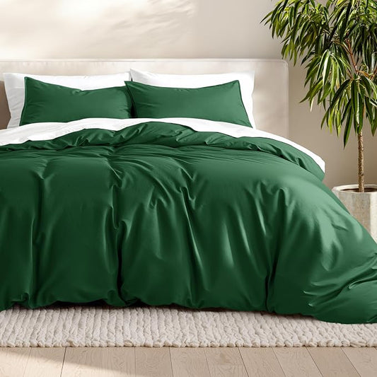 Bare Home Bedding Duvet Cover King Size - Premium 1800 Super Soft Collection - Lightweight, Cooling - Soft Breathable Bedding Duvet Cover (King, Forest Green)