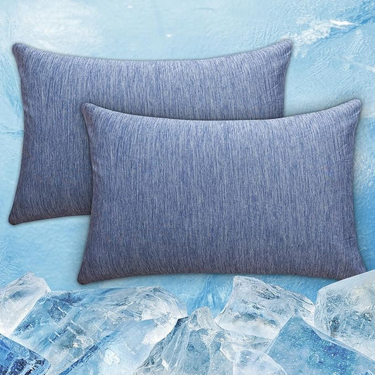 CHOSHOME Cooling Pillow Cases Zipper Pillow Covers Q-Max > 0.45 Zippered Pillowcases for Hot Sleepers, Soft, Breathable, Skin-Friendly, 4 Pack (King, 20"x36", Blue)