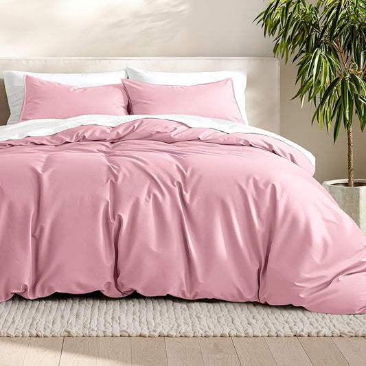 Bare Home Bedding Duvet Cover Extra Long Size - Premium 1800 Super Soft Collection - Lightweight, Cooling - Soft Breathable Bedding Duvet Cover (Twin/Twin XL, Light Pink)