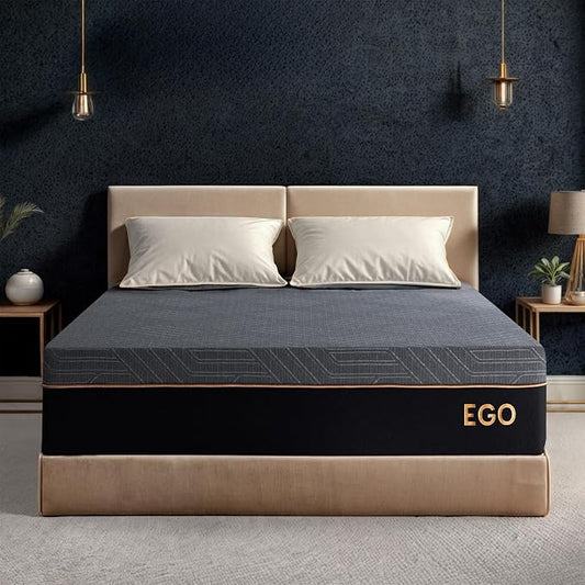 MLILY EGOHOME 12 Inch Twin Mattress,Copper Gel Cooling Memory Foam Mattress for Back Pain Relief,Therapeutic Mattress Bed in a Box, Made in USA, CertiPUR-US Certified, 38x75x12 Black