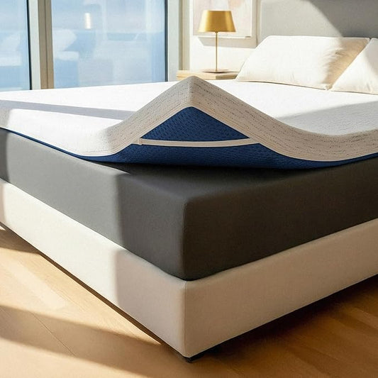 ViscoSoft 3 Inch Memory Foam Mattress Topper King - Select High Density Mattress Pad with Soft Removable Bamboo-Rayon Cover