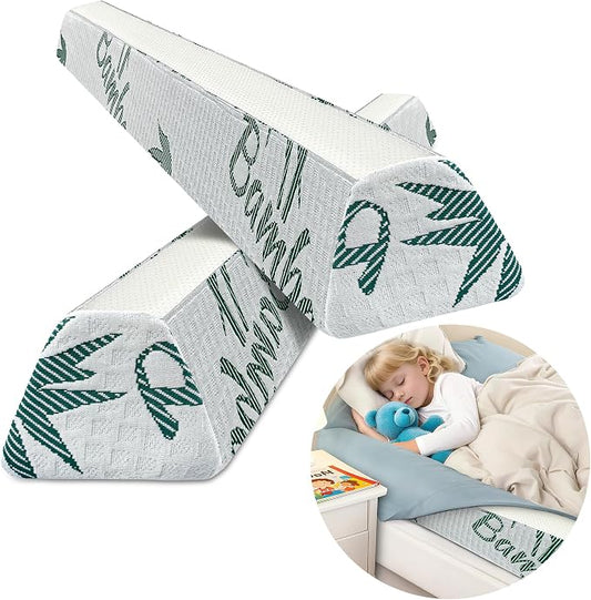 Baby Bed Bumpers for Toddlers, Foam Bed Guard Rail for Kids Bed Twin Full Queen King Size Bed, 2 Pack