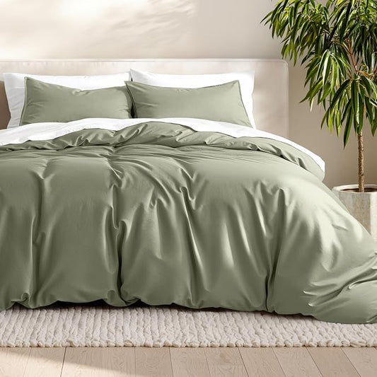 Bare Home Bedding Duvet Cover Queen Size - Premium 1800 Super Soft Collection - Lightweight, Cooling - Soft Breathable Bedding Duvet Cover (Queen, Sage)