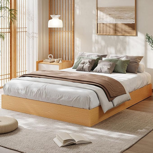 GarveeHome California King Wood Platform Bed Frame,Wooden Bed Frame Without Headboard, Wood Slat Support,No Box Spring Needed, Easy Assembly