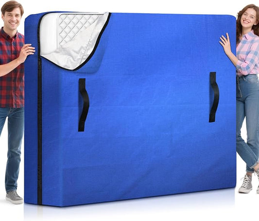 BlissTrends Extra Thick Mattress Bags for Moving and Storage, Waterproof Mattress Protector with Sturdy Handles & Reinforced Zipper, Heavy Duty Tarp Material Reusable Bed Cover (77"x57"x15" Full Size)