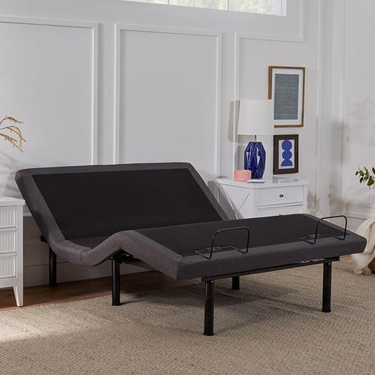 LUCID L300 Adjustable Bed Frame - Head and Foot Incline - USB - Wireless Remote - Easy 2 Person Assembly - Quiet Motor - Relax - TV - Working - Reading - Ergonomic - Electric Bed Base - Queen Size